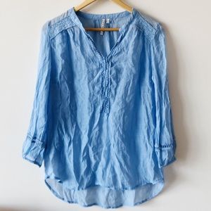 Grand & Greene Summer Boho Blue Top